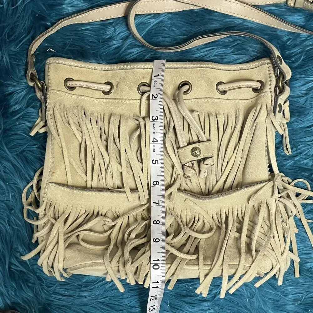 Patricia Nash Crossbody Purse Tan Suede Leather Fringe Bag - Picture 7 of 16